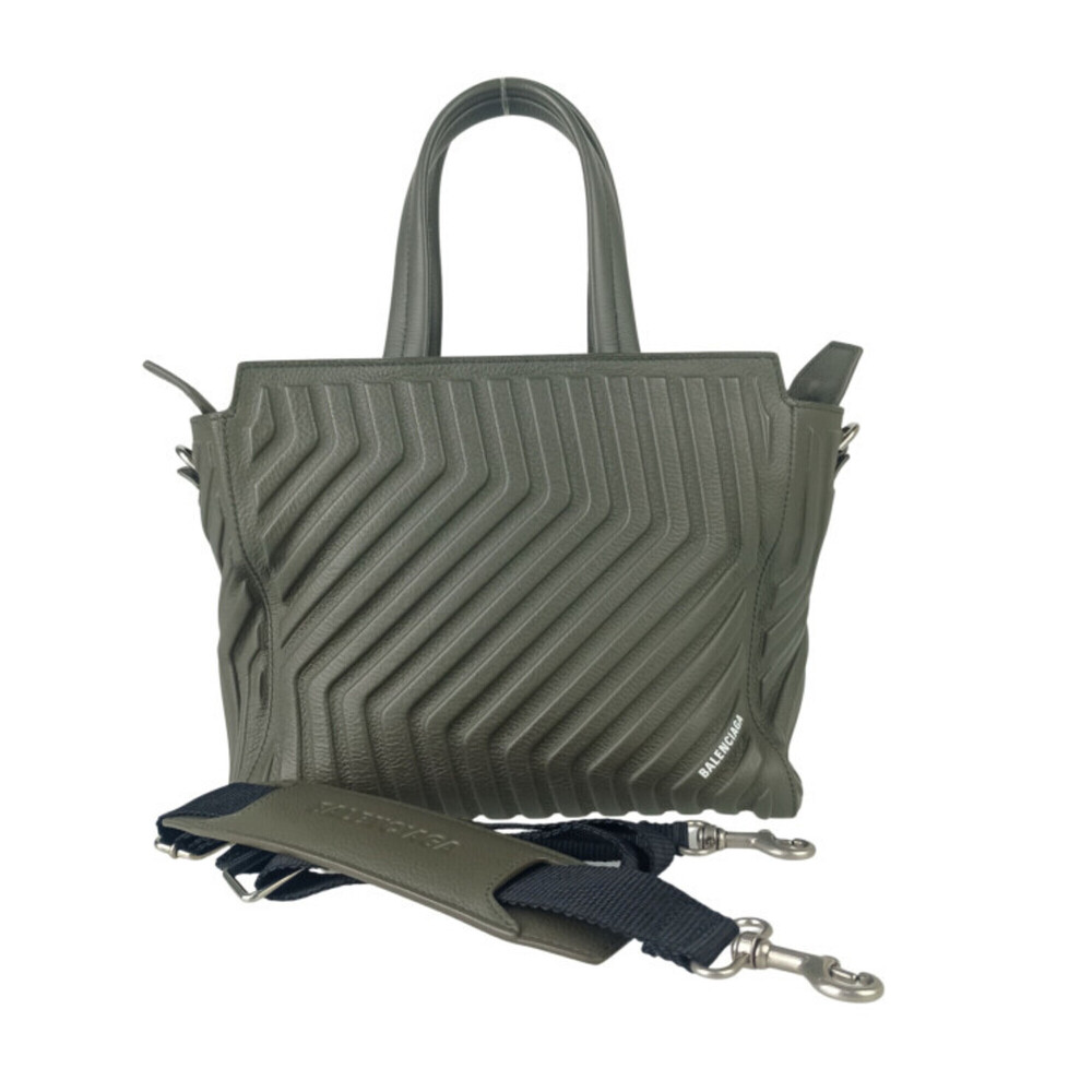 BALENCIAGA Khaki Leather Handbag, 715048, Women's Shoulder Bag